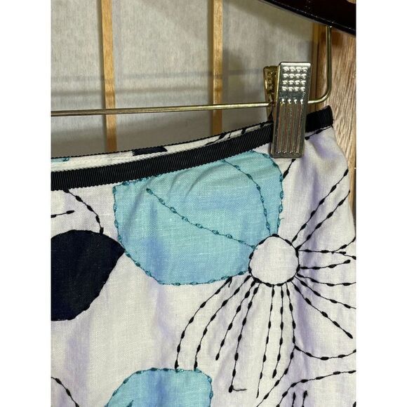 LOFT 6P Linen Embroidered Skirt - Picture 5 of 10